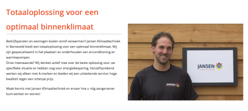 Website Jansen Klimaattechniek