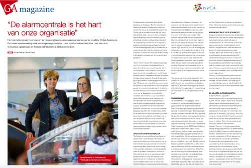 Allianz Global Assistance in het GA Magazine van de NVGA